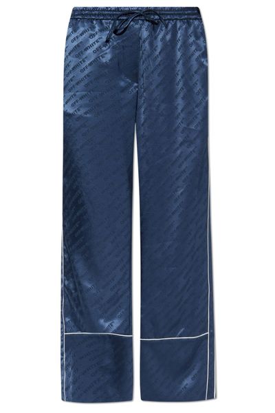 Off-White All-Over Logo Patterned Straight Leg Trousers