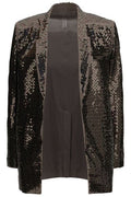 Rick Owens Single-Breasted Sequin Embellished Jacket