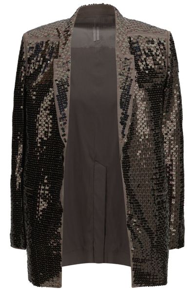 Rick Owens Single-Breasted Sequin Embellished Jacket