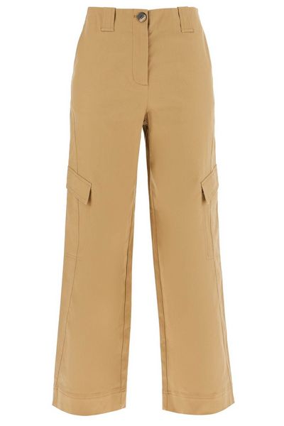 Ganni Herringbone Mid-Rise Pants