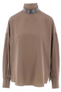 Brunello Cucinelli Embellished Neck Top