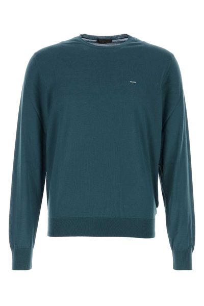 Prada Logo Crew-Neck Knitted Sweater