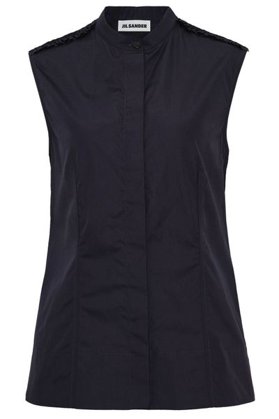 Jil Sander Poplin Ruffle Top