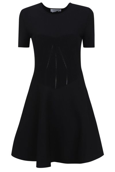 Alexander McQueen Ribbed Flared Mini Dress
