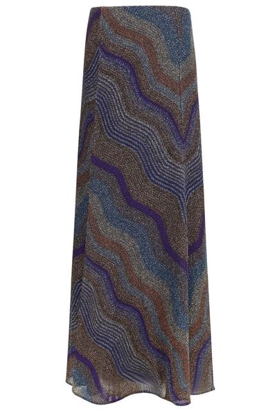 Missoni Sequined Chevron Patterned Long Skirt