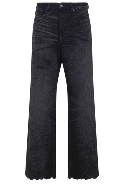 Diesel Straight-Leg Frayed-Hem Jeans