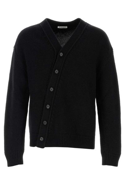 Jil Sander V-Neck Diagonal-Button Cardigan