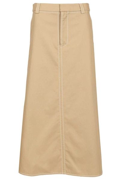 AMI Contrast Stitch A-Line Skirt