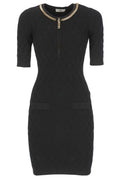 Elisabetta Franchi Diamond Pattern Knitted Mini Dress