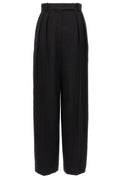 Khaite Cessie High-Waist Straight Leg Trousers