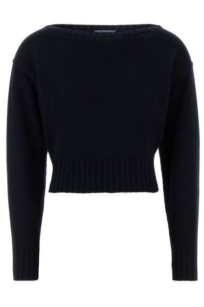 Prada Boat-Neck Ribbed Jumper