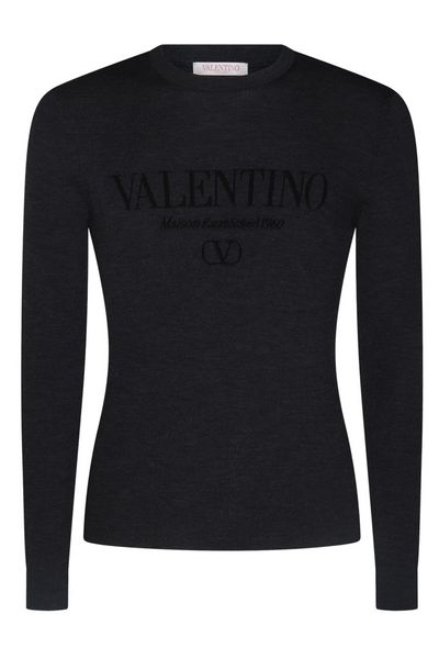 Valentino Logo Intarsia Crewneck Jumper