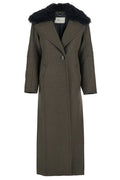 Blumarine Single-Breasted Shearling Detailed Coat