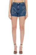 Moschino Jeans Stud Embellished Denim Shorts