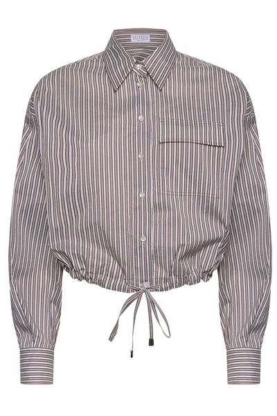 Brunello Cucinelli Striped Drawstring Shirt