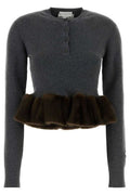 Stella McCartney Fff Trim Peplum Knitted Sweater