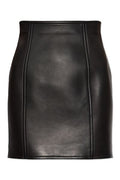Balmain Zip-Detail Leather Mini Skirt
