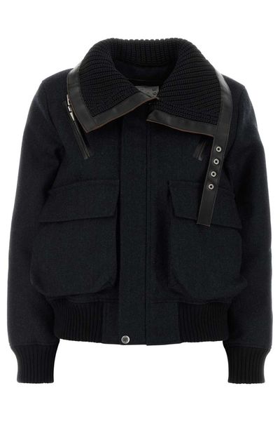 Sacai Double-Faced Herringbone Puffer Jacket