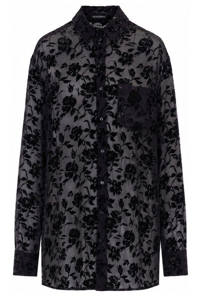 Ann Demeulemeester Floral Jacquard Sheer Shirt