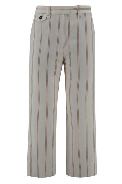 Brunello Cucinelli Striped Straight-Leg Trousers