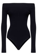 Alaïa Off-Shoulder Ribbed Bodysuit