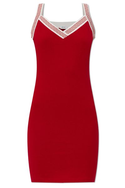 Versace Greca-Jacquard Stretched Mini Dress