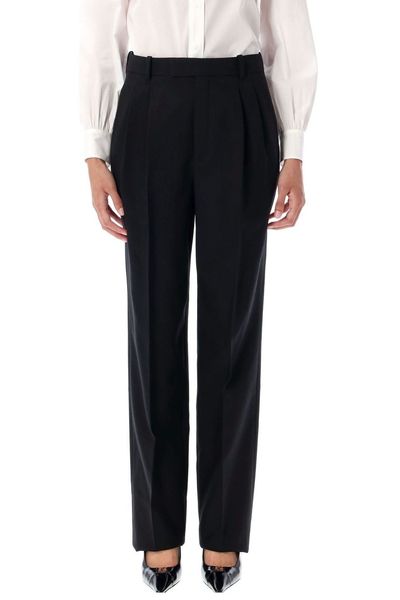 Saint Laurent Pleated Straight Leg Pants