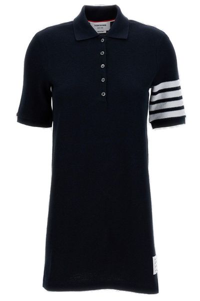 Thom Browne Patch Detail 4-Bar Mini Polo Dress