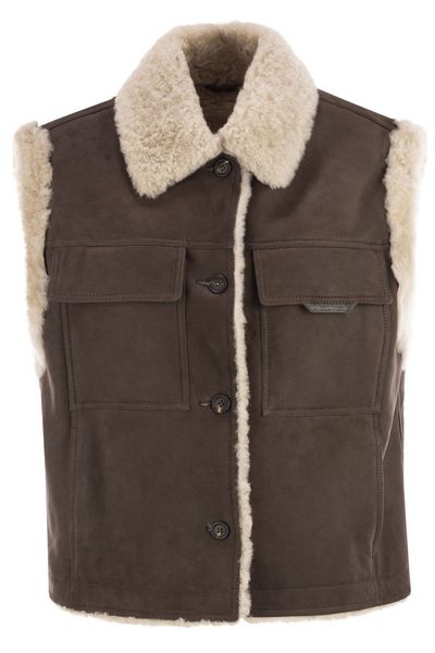 Brunello Cucinelli Buttoned Shearling Waistcoat