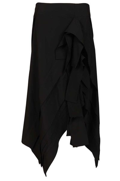 Bottega Veneta Ruffled Asymmetric Midi Skirt