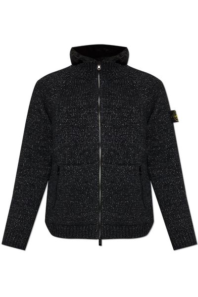 Stone Island Zip-Up Logo Patch Jumper