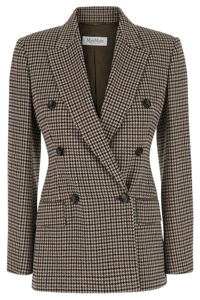 Max Mara Eccelso Houndstooth Double-Breasted Blazer