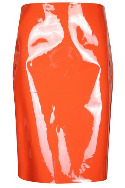 Ferragamo High-Shine Leather Pencil Skirt