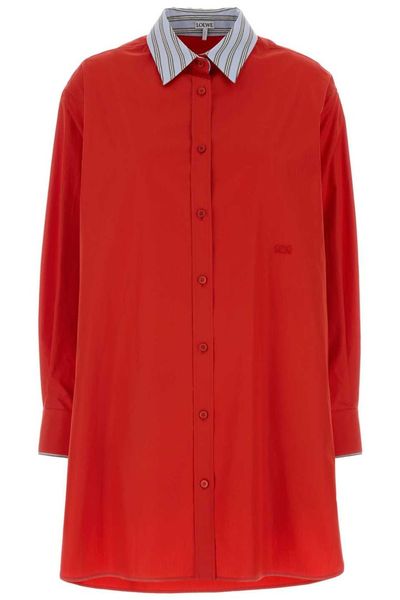 Loewe Contrast Collar Shirt Dress