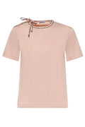 Burberry Checked-Trim Tie-Neck Knitted Top