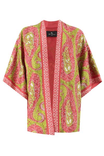 Etro Paisley Foliage Motif Twill Kesa
