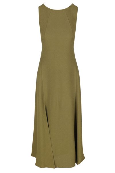 Fendi Back V-Shaped Sleeveless Midi Dress