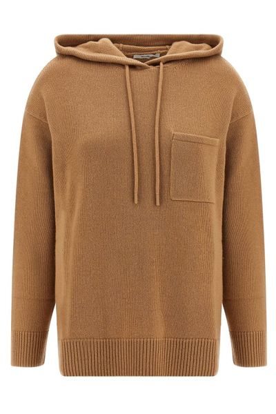 Max Mara Liana Drawstring Knitted Hoodie