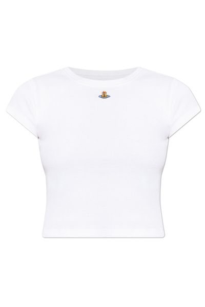Vivienne Westwood Logo Embroidered Ribbed T-Shirt