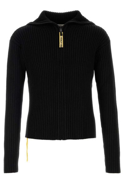 Fendi Zipped Ribbed Cardigan