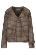 Prada Checked V-Neck Top