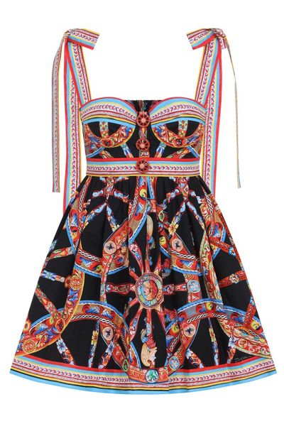 Dolce & Gabbana Carretto-Printed Poplin Dress