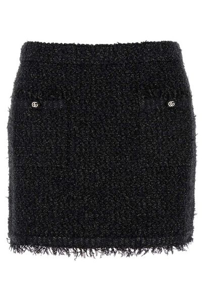 Gucci Tweed Button Detailed Skirt