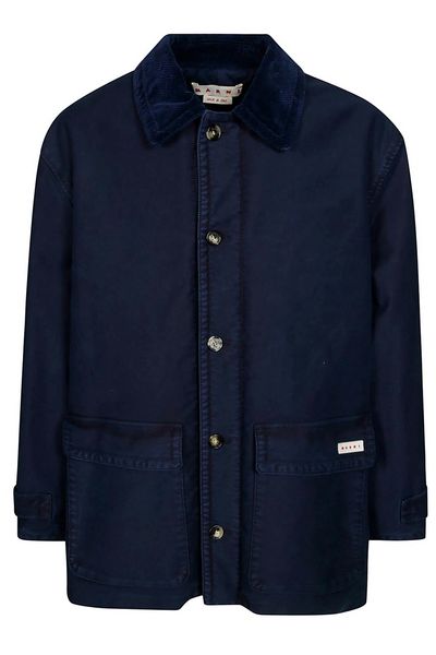 Marni Logo Patch Buttoned Coat