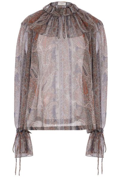 Saint Laurent Paisley Ruffled Blouse
