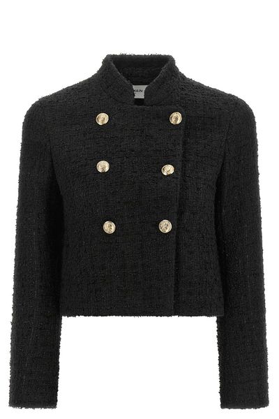 Balmain Bouclé Double-Breasted Short Jacket