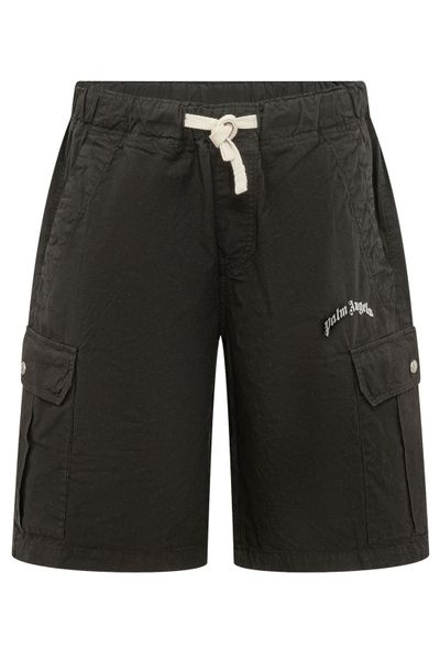 Palm Angels Curved Logo Loose Cargo Shorts