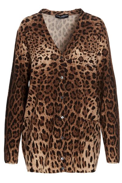 Dolce & Gabbana Leopard Printed Cardigan
