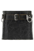 Prada Belted Leather Mini Skirt