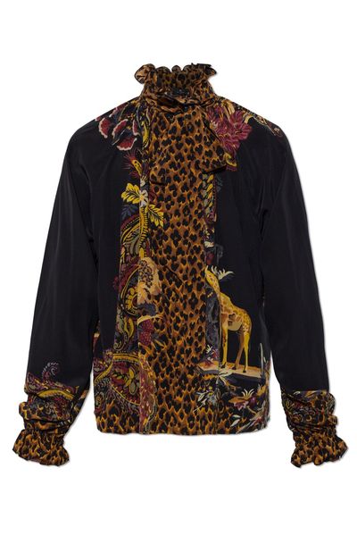 Etro Ruffled Scarf-Detail Top